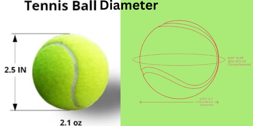 tennis ball diameter