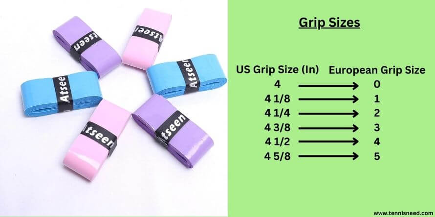 tennis grip sizes